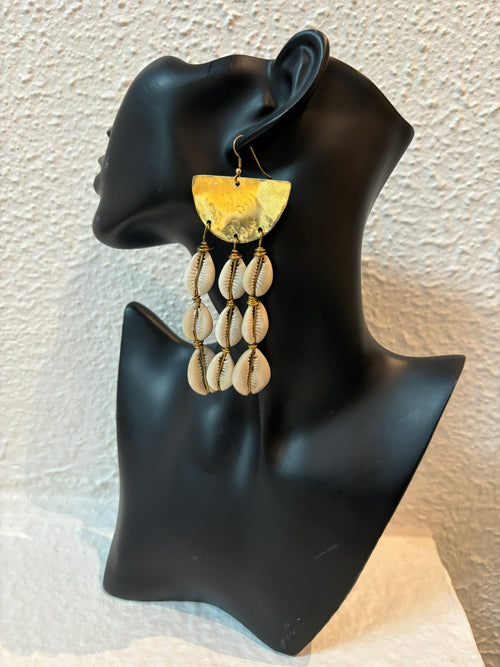Golden Tide Cowrie Shell Earrings