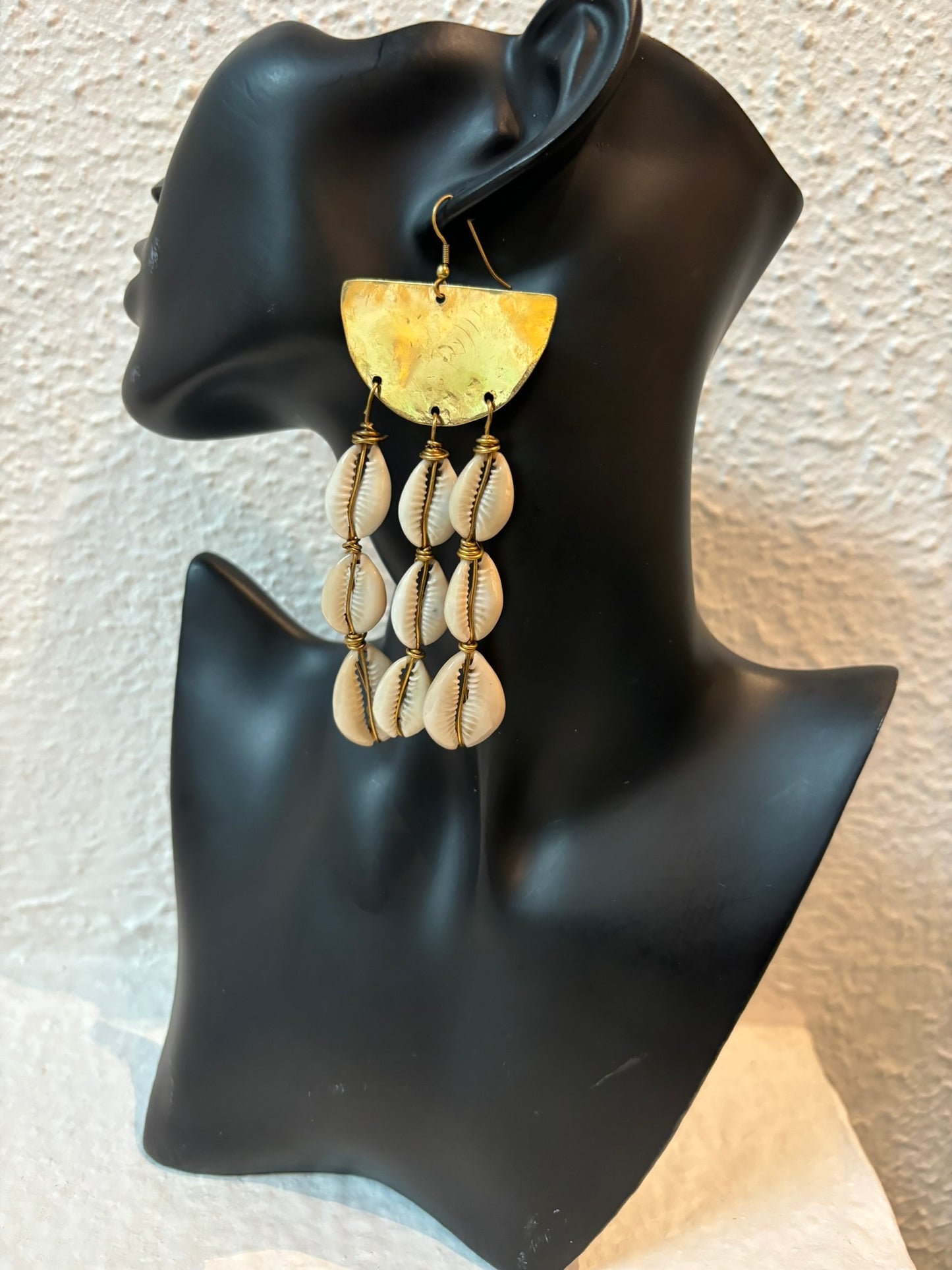 Smooth 3-Drape Cowrie Earrings