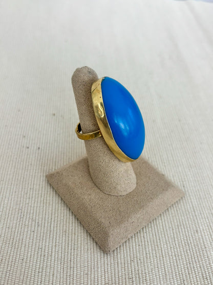 Halo Statement Ring- Blue