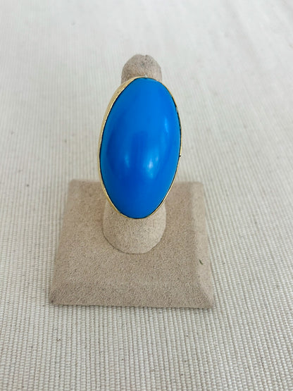Halo Statement Ring- Blue