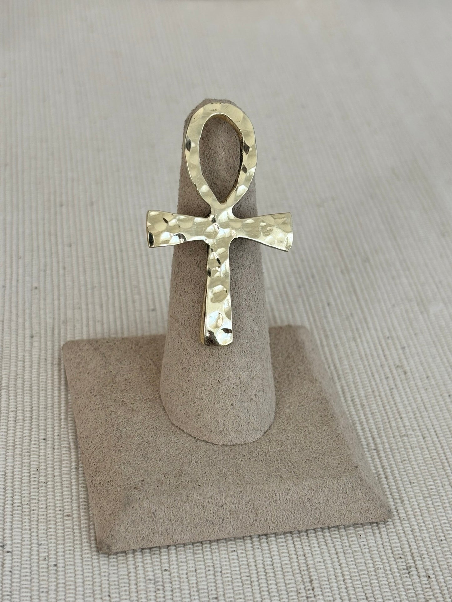 The Hammered Ankh Ring