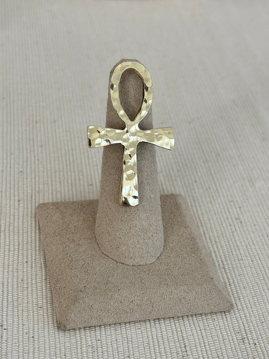 The Hammered Ankh Ring