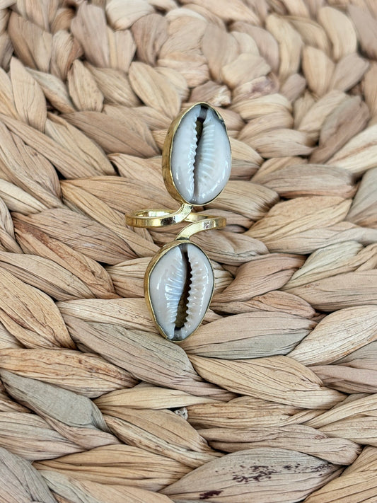 Twin Cowrie Shell Ring – Double Grace