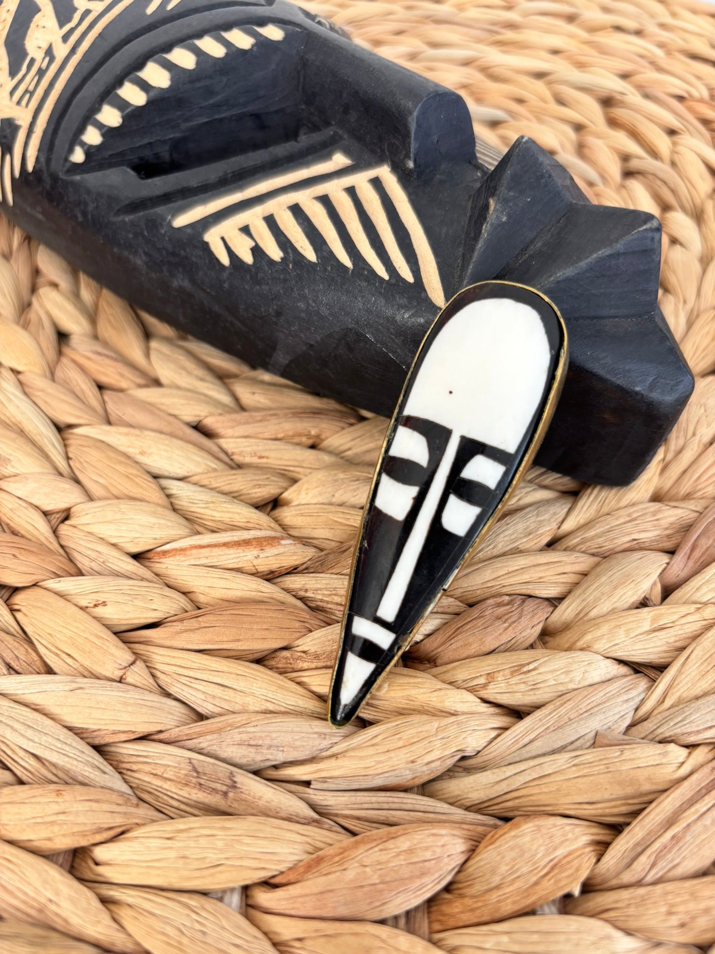 Bone Mask Statement Vertical Ring