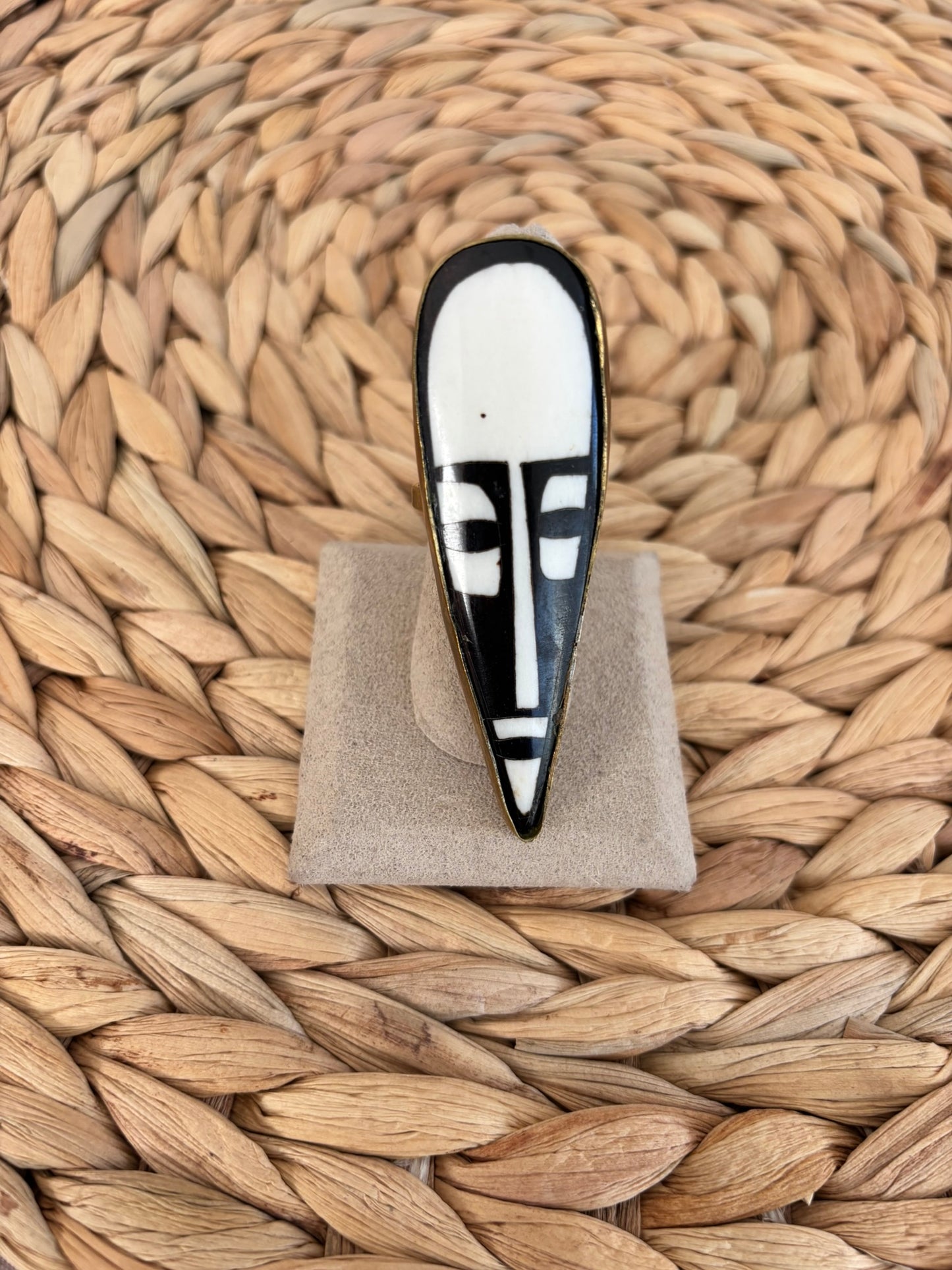 Bone Mask Statement Vertical Ring