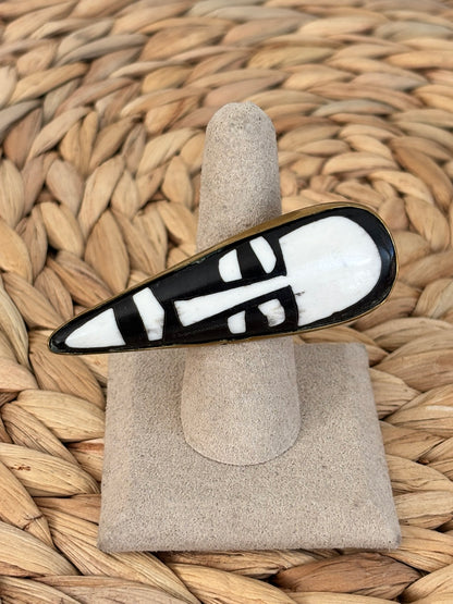Bone Mask Statement Horizontal Ring