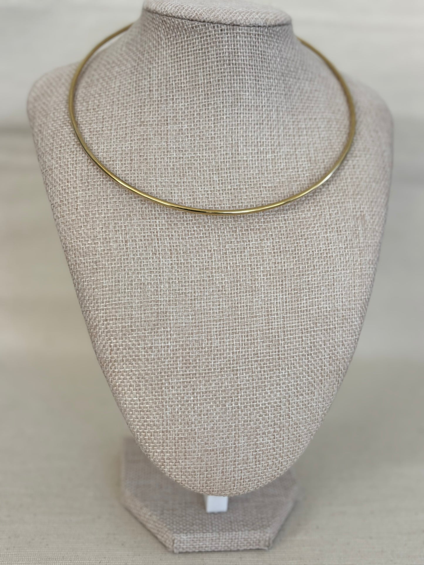 Classic Brass Torque Choker Necklace