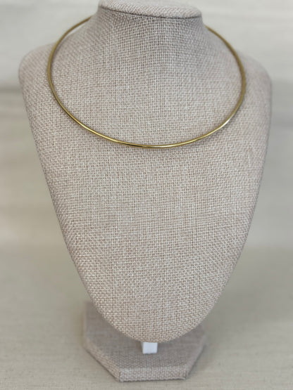 Classic Brass Torque Choker Necklace