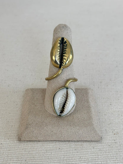 Cowry and Brass Duo Ring