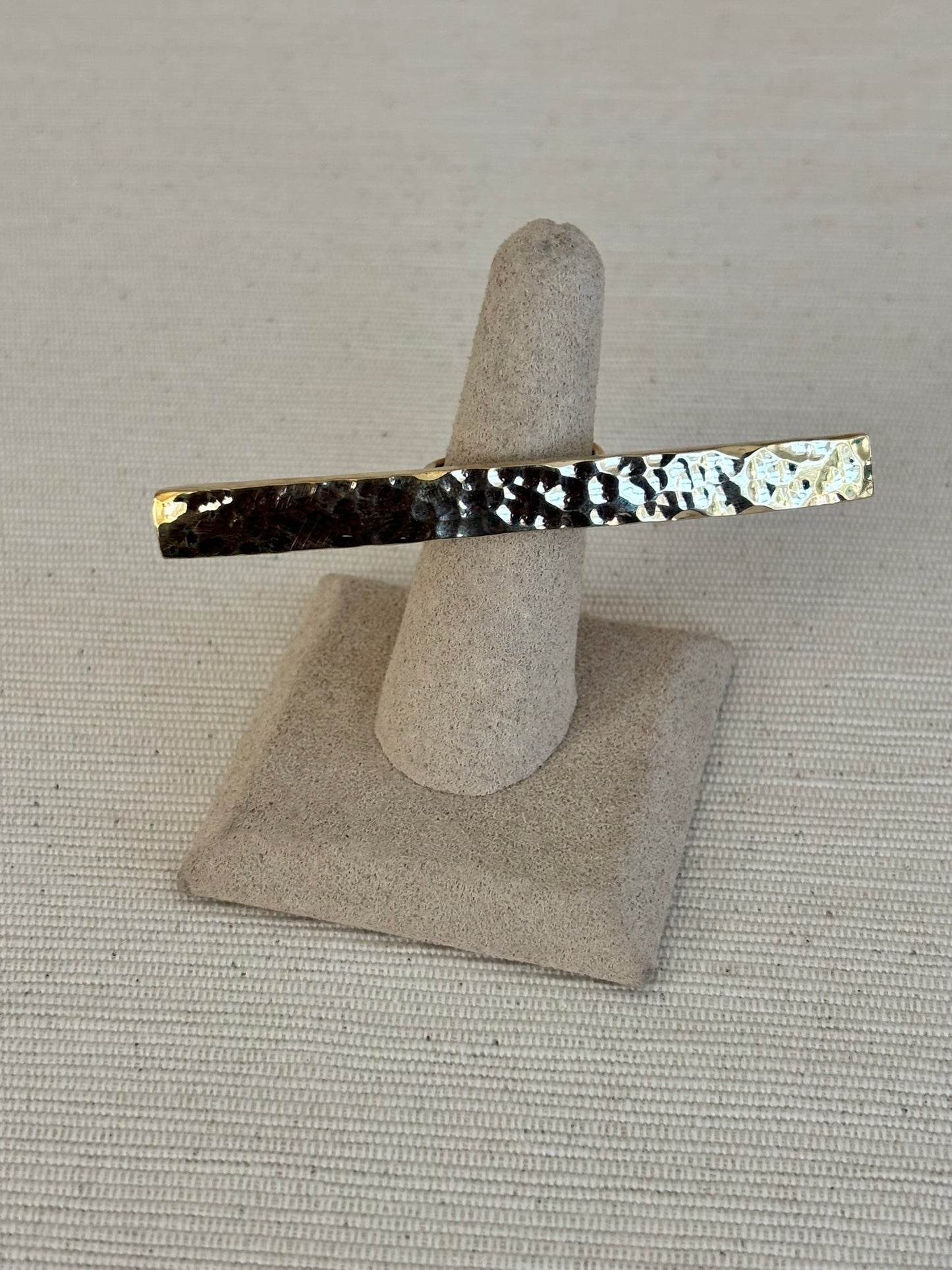 Hammered Brass Bar Ring