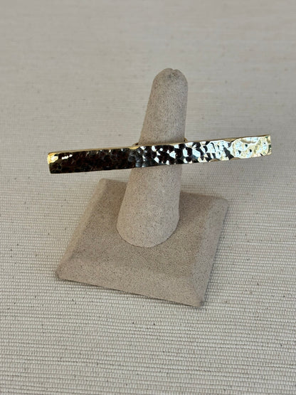 Hammered Brass Bar Ring