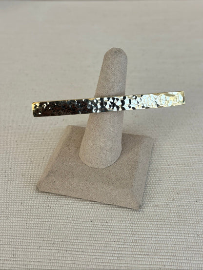 Hammered Brass Bar Ring