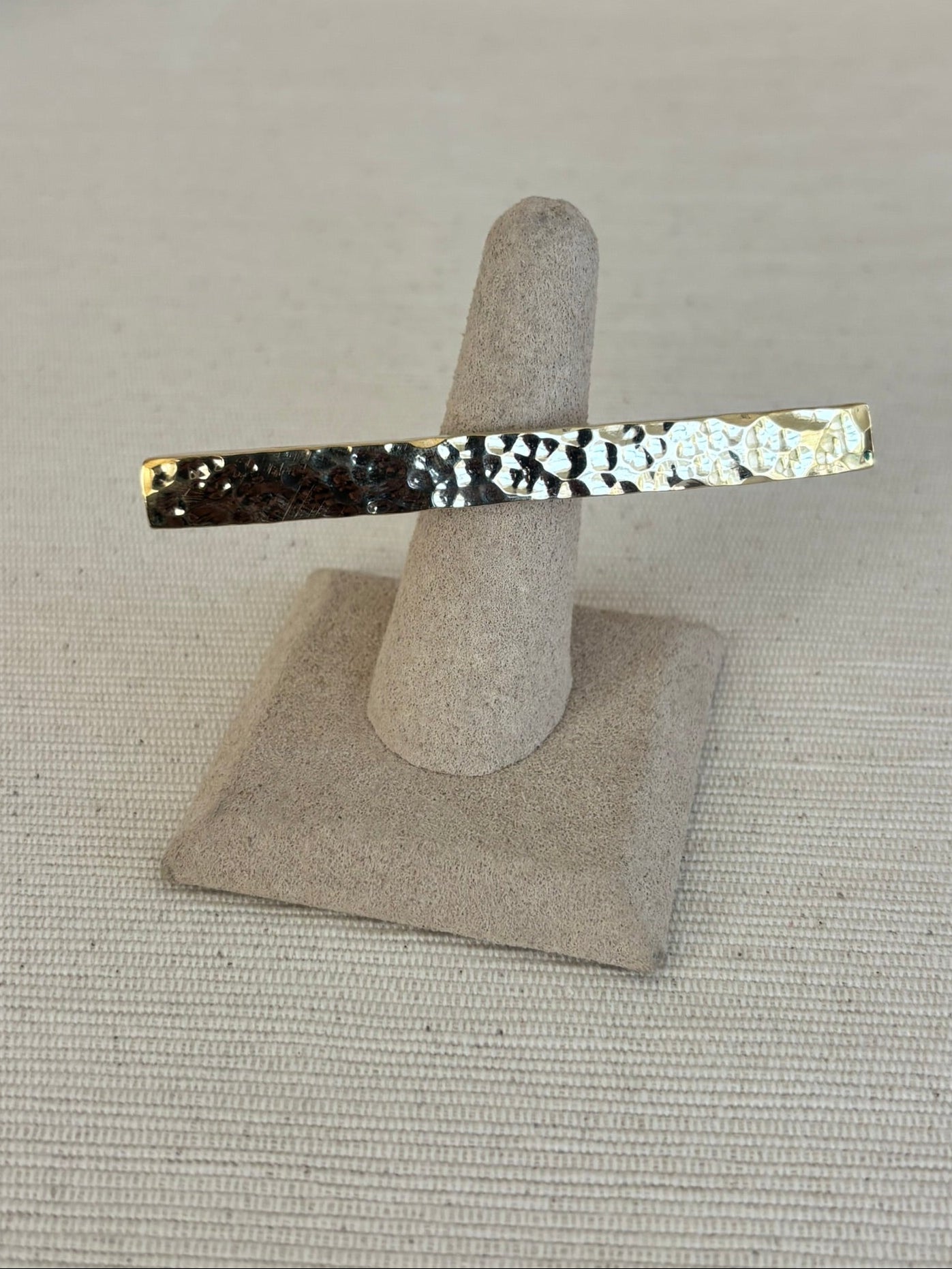 Hammered Brass Bar Ring