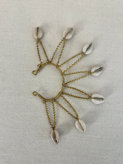 Solaris Cowrie Shell Chain Ear Cuff