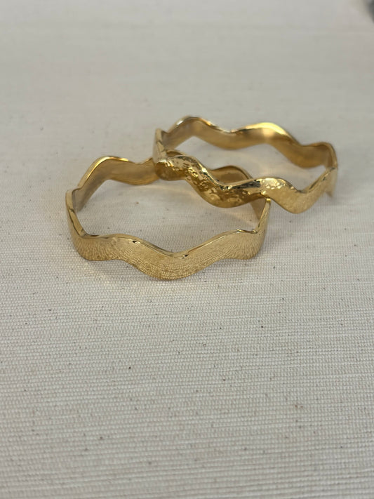 Wavy Unisex Brass Bracelet