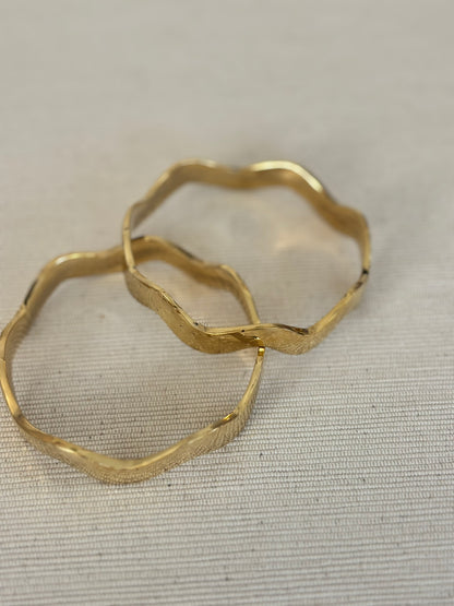 Wavy Unisex Brass Bracelet