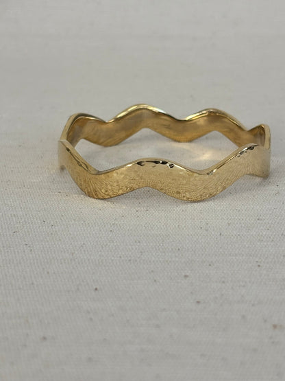 Wavy Unisex Brass Bracelet
