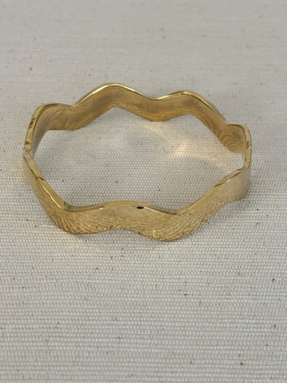 Wavy Unisex Brass Bracelet