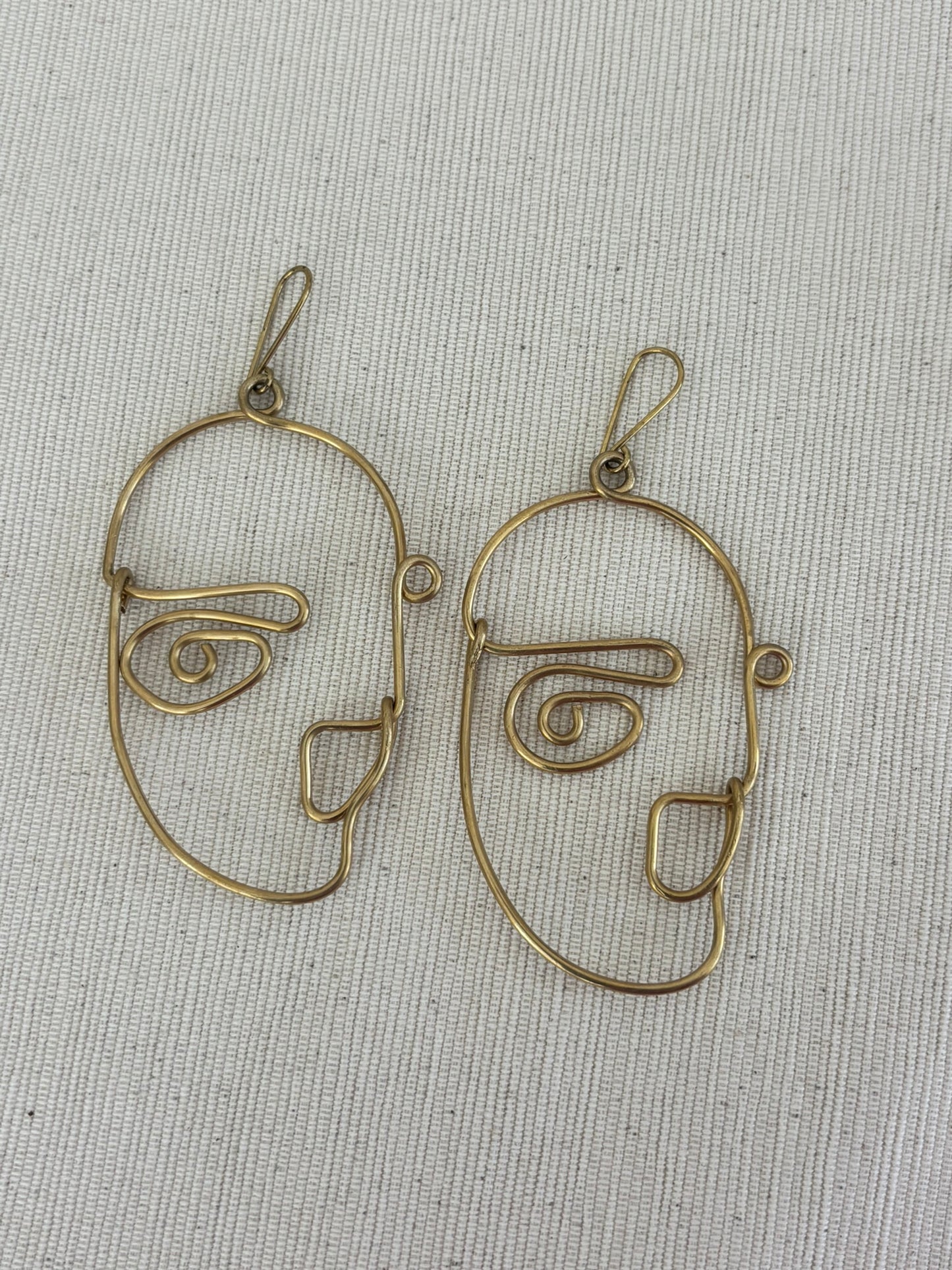 Kinyago Abstract Face Wire Earrings