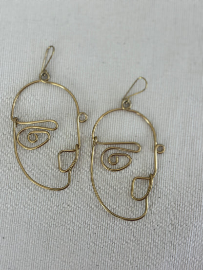 Kinyago Abstract Face Wire Earrings