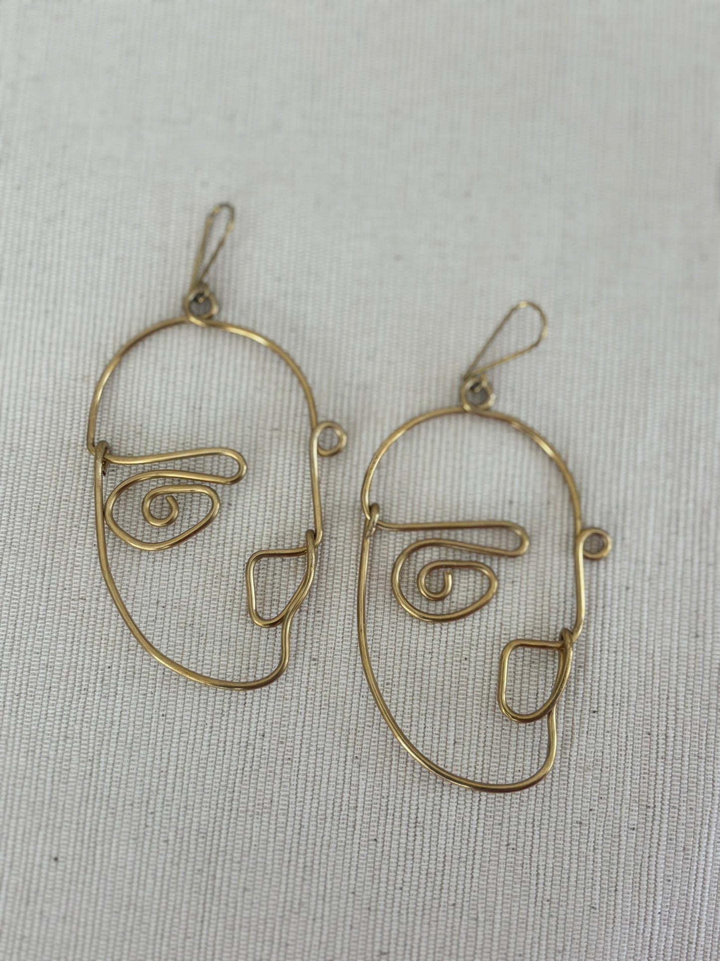 Kinyago Abstract Face Wire Earrings