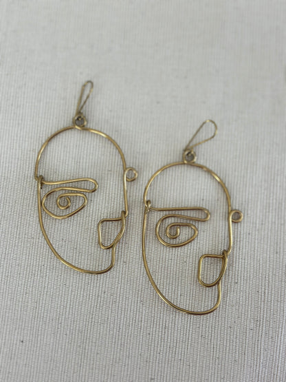 Kinyago Abstract Face Wire Earrings