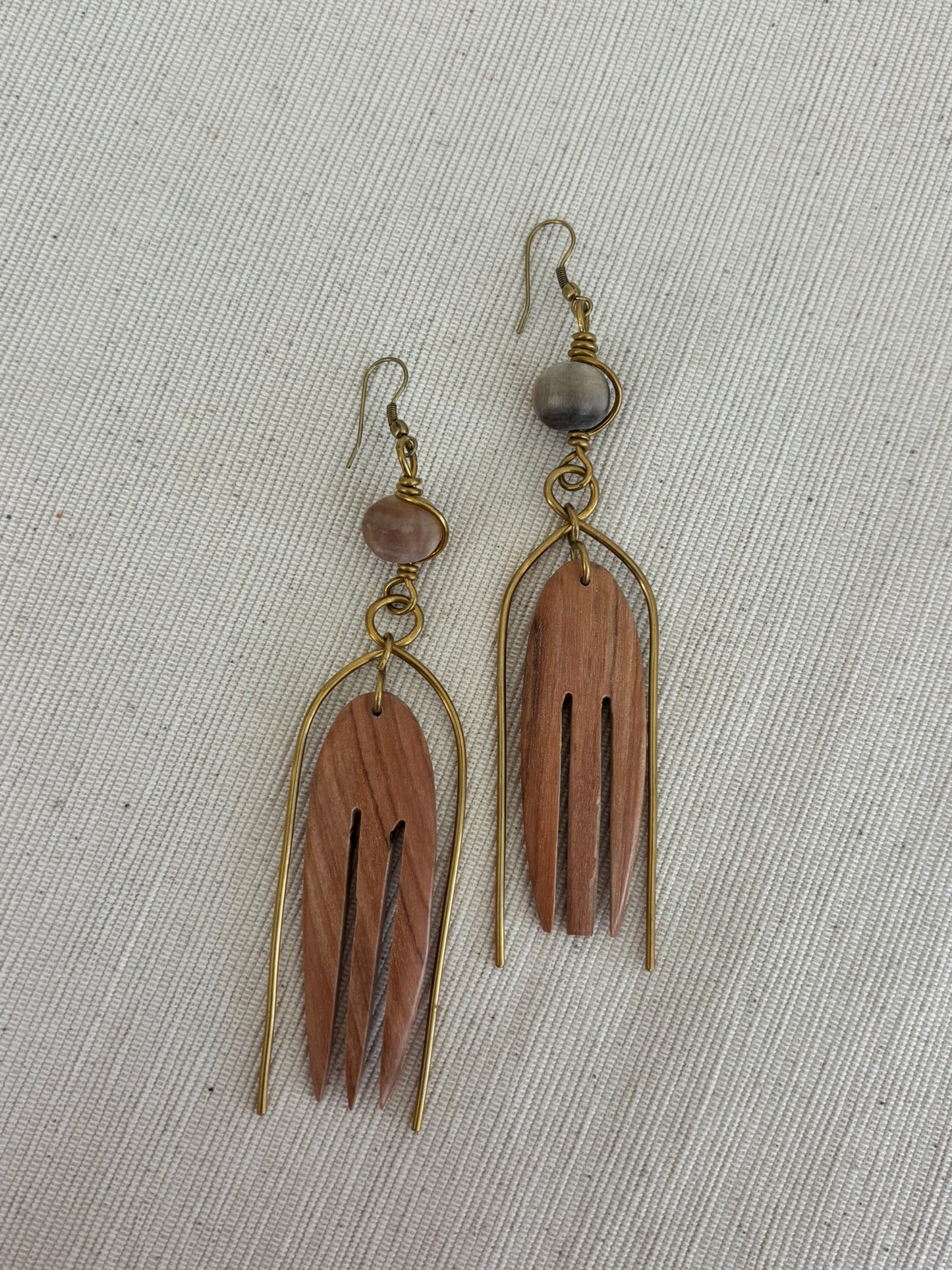 Kucha Wooden Drop Earrings