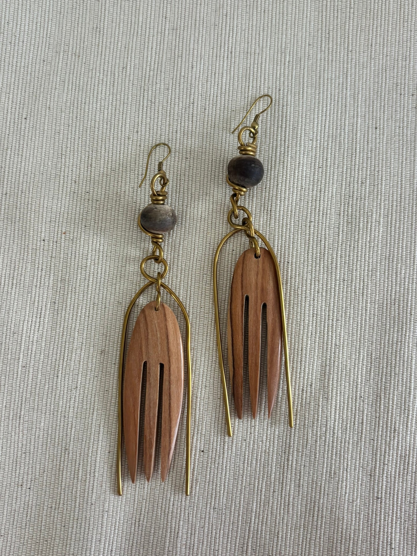 Kucha Wooden Drop Earrings