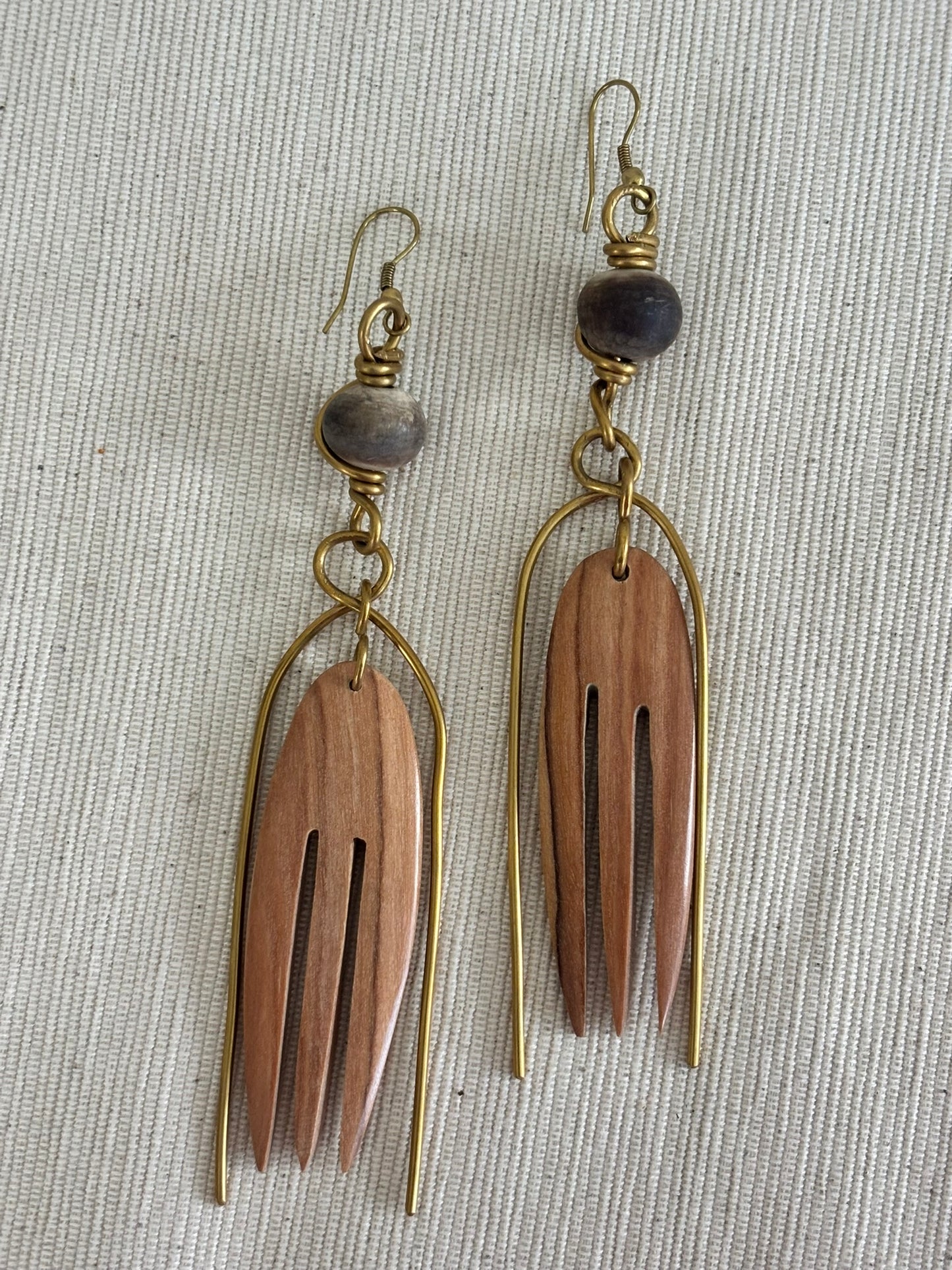 Kucha Wooden Drop Earrings