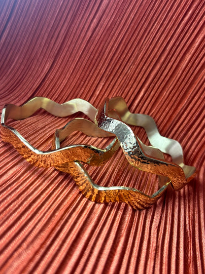 Wavy Unisex Brass Bracelet