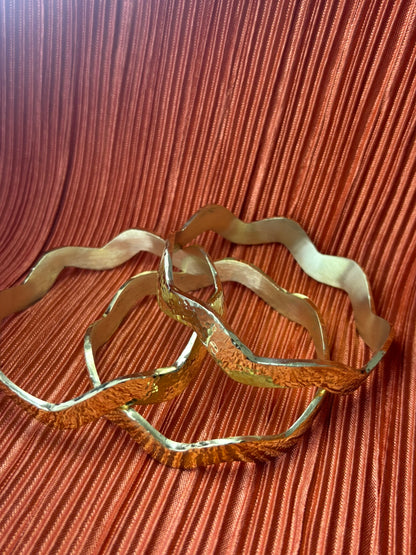 Wavy Unisex Brass Bracelet