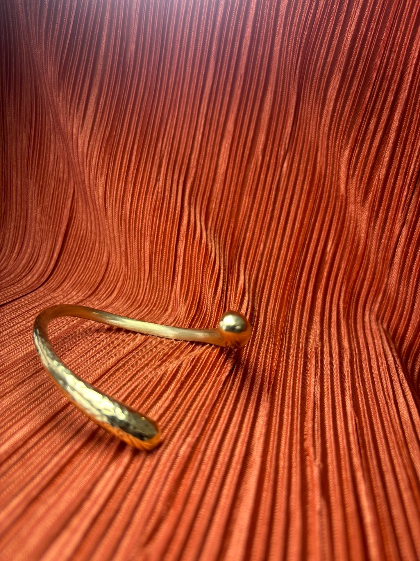 Inifinity Hammered Brass Bracelet