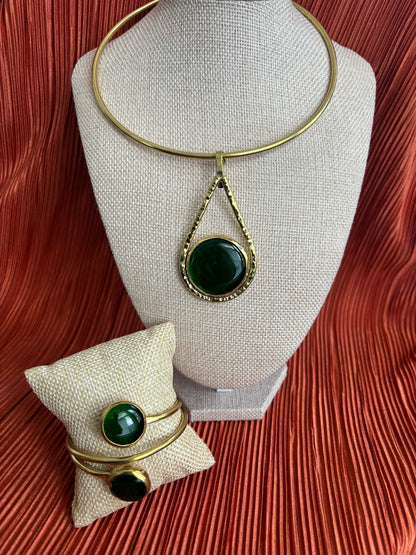Green Necklace and Matching Bracelet