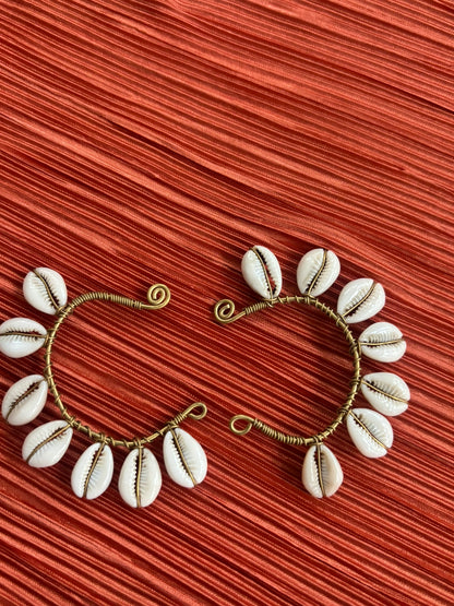 Cowrie Shell Brass Ear Cuff – Lobe Hugger