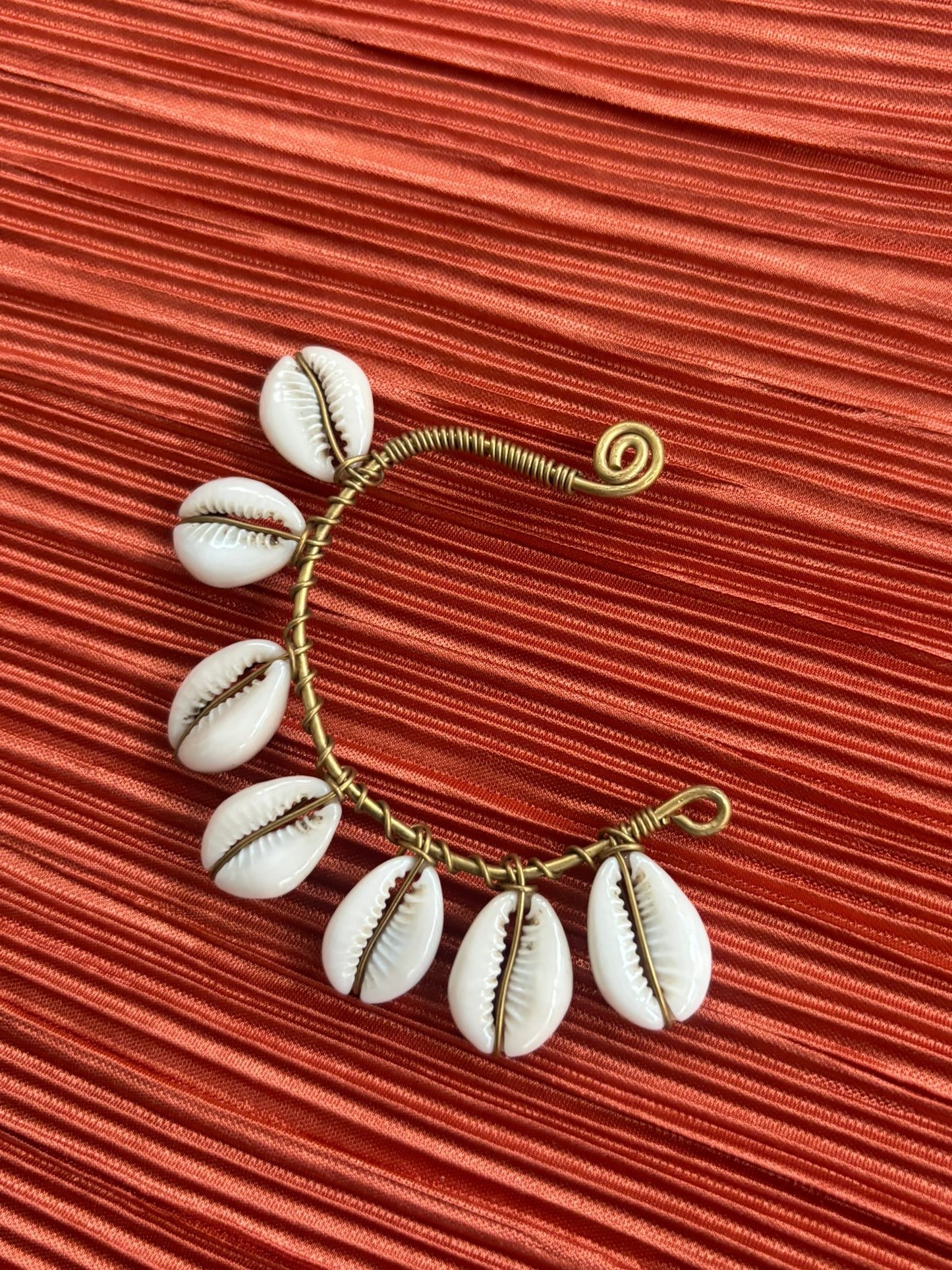 Cowrie Shell Brass Ear Cuff – Lobe Hugger