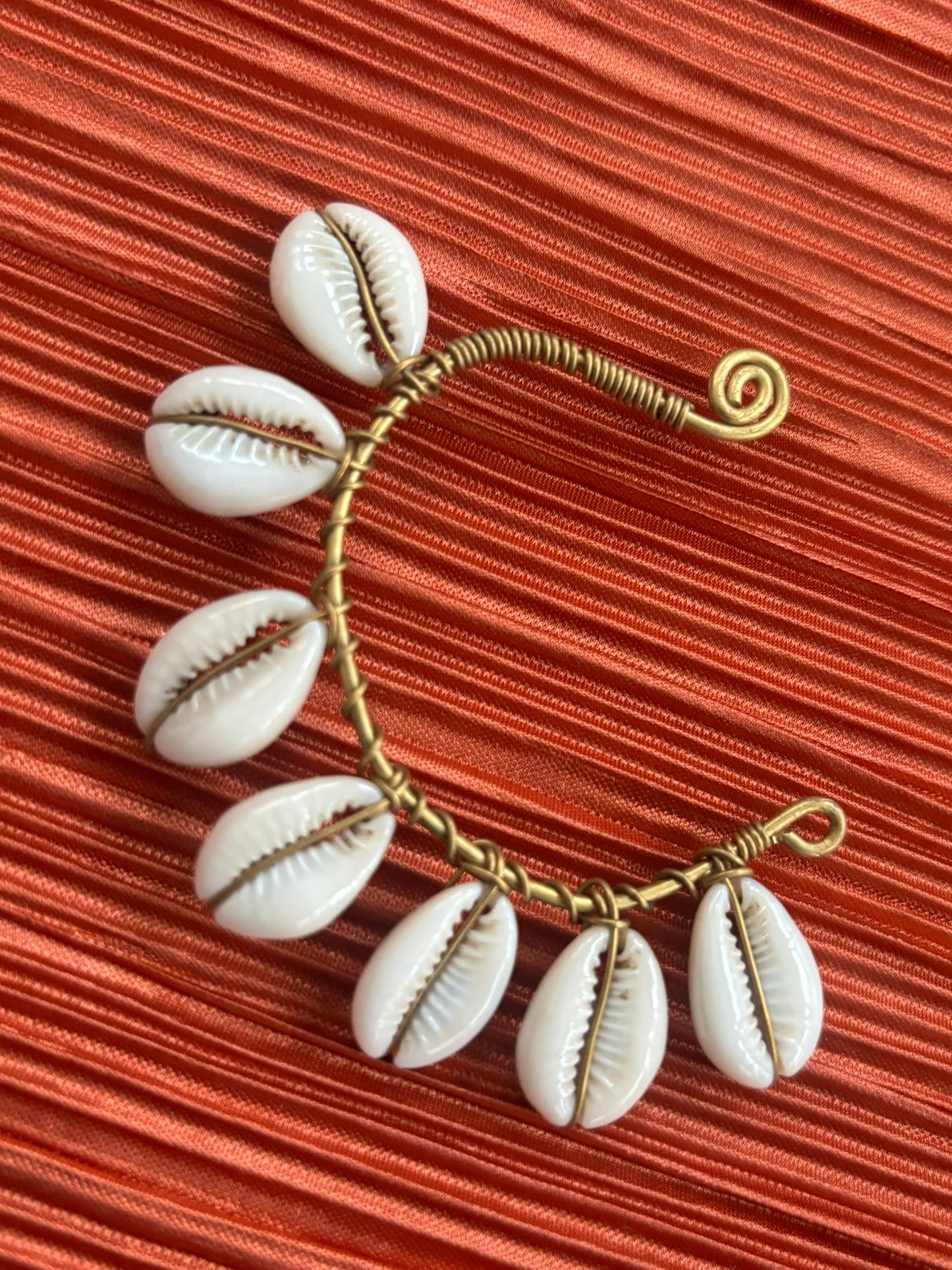 Cowrie Shell Brass Ear Cuff – Lobe Hugger