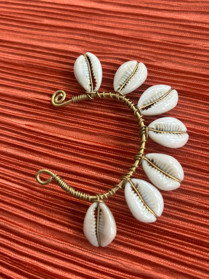 Cowrie Shell Brass Ear Cuff – Lobe Hugger
