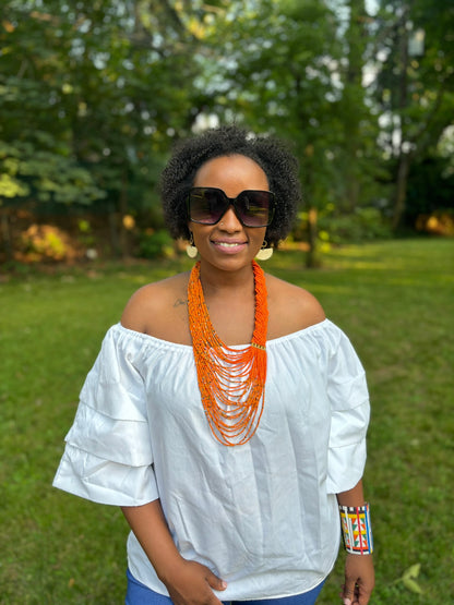 Malaika Orange Necklace