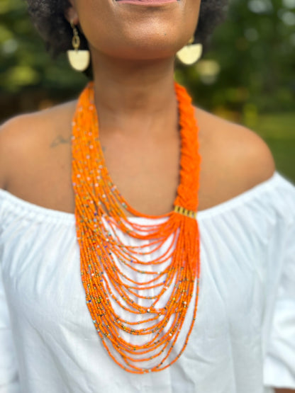 Malaika Orange Necklace