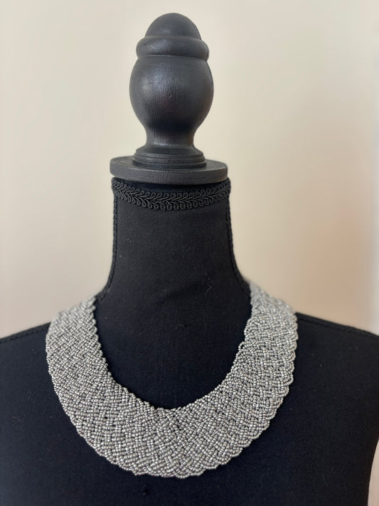 Aurora Beaded Necklace- Silver