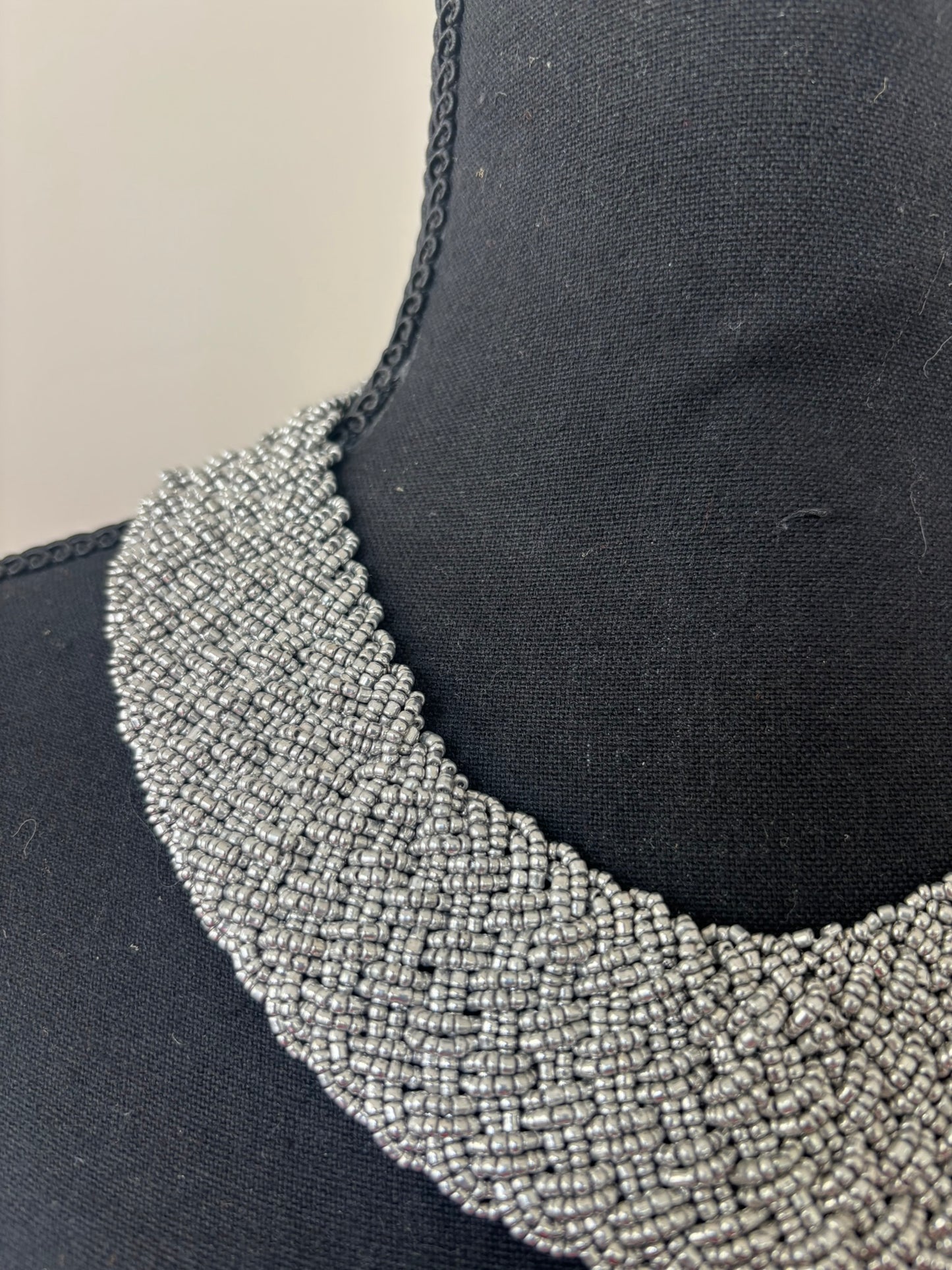 Aurora Beaded Necklace- Silver