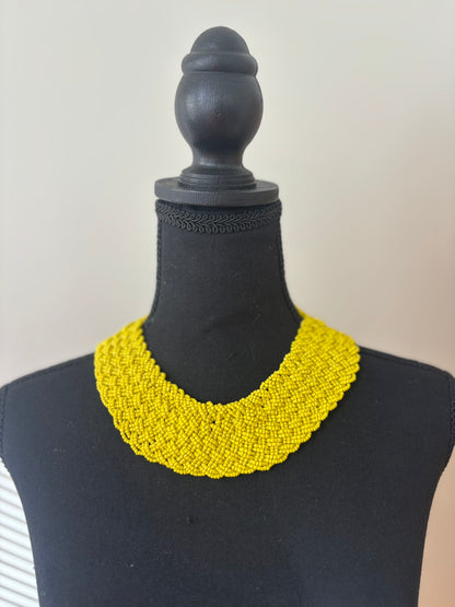 Aurora Beaded Necklace- Yellow