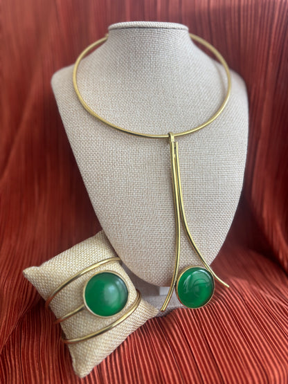 Green Necklace and Matching Bracelet