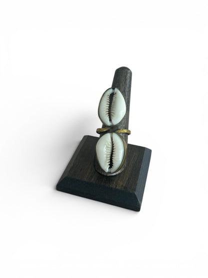 Twin Cowrie Shell Ring – Double Grace