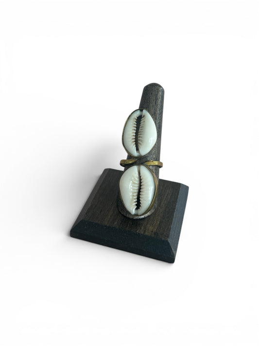 Twin Cowrie Shell Ring – Double Grace