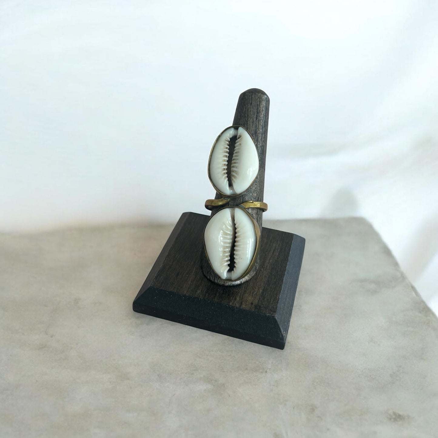 Twin Cowrie Shell Ring – Double Grace