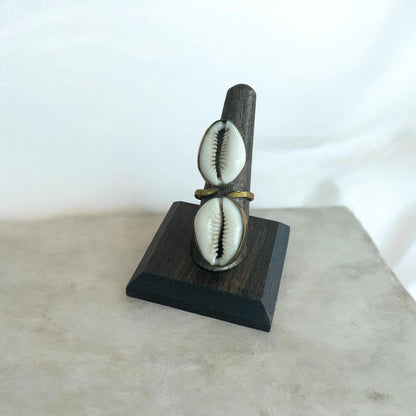 Twin Cowrie Shell Ring – Double Grace