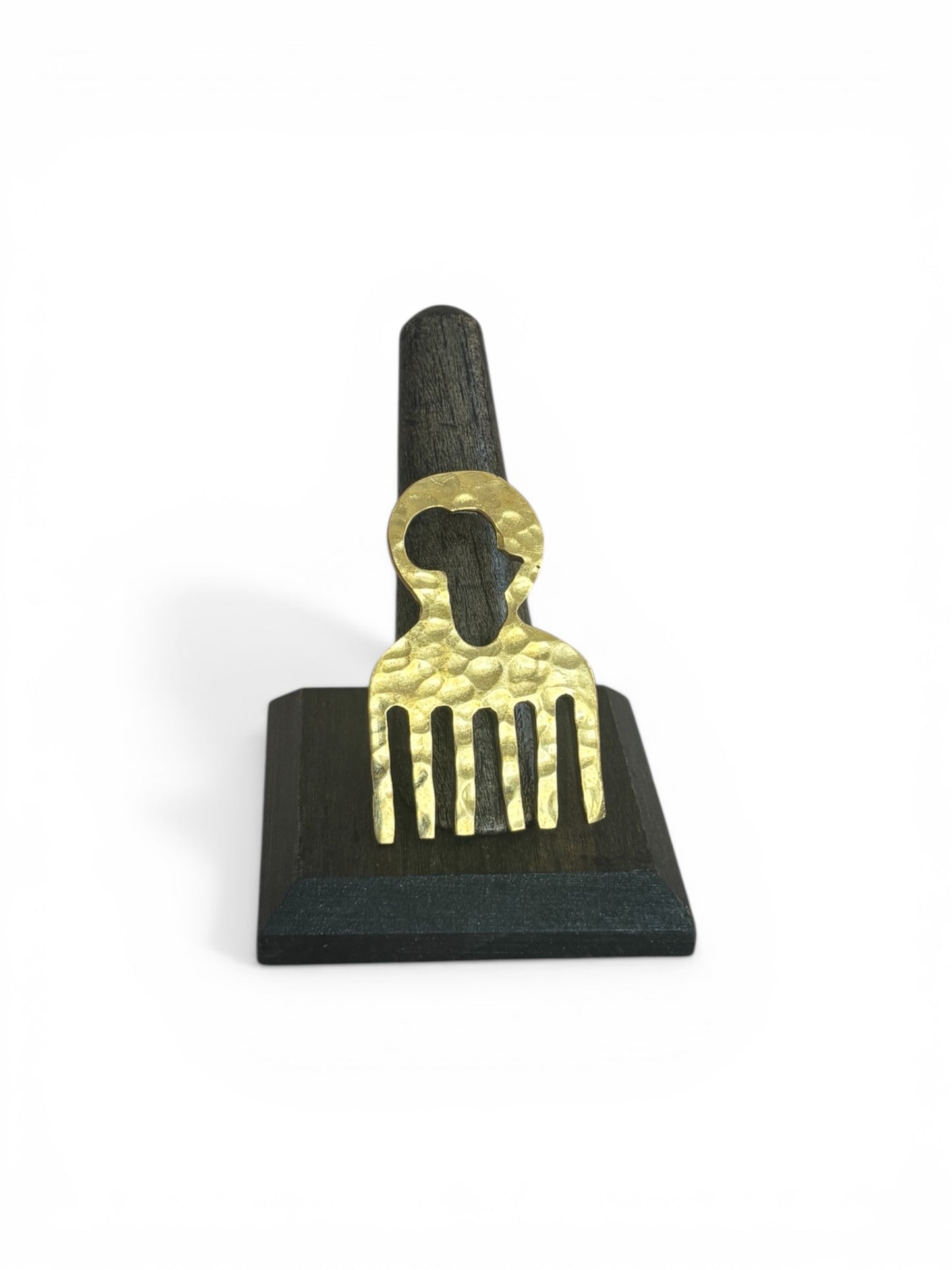 Hammered Brass Comb Ring