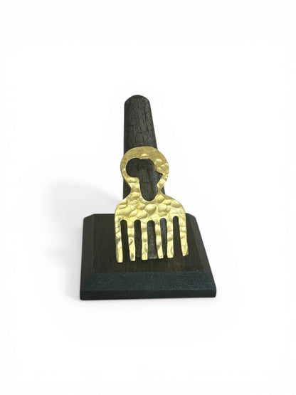Hammered Brass Comb Ring