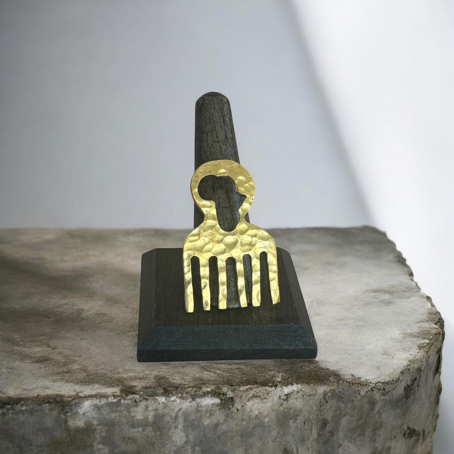 Hammered Brass Comb Ring